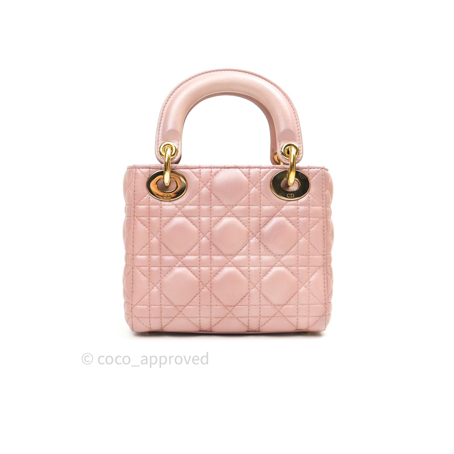 Christian Dior Calfskin Cannage Mini Lady Dior Pink