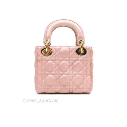 Christian Dior Calfskin Cannage Mini Lady Dior Pink