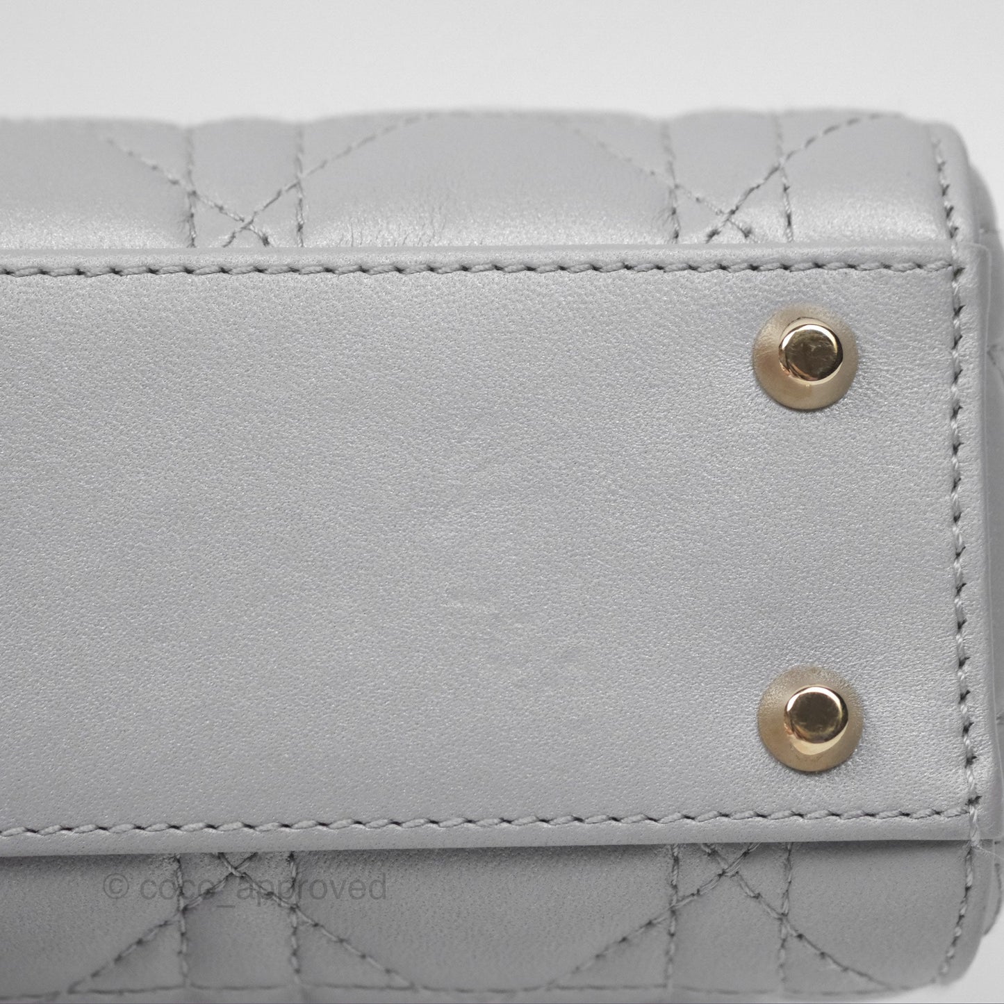 Christian Dior Cannage Mini Lady Dior Grey Gold Hardware