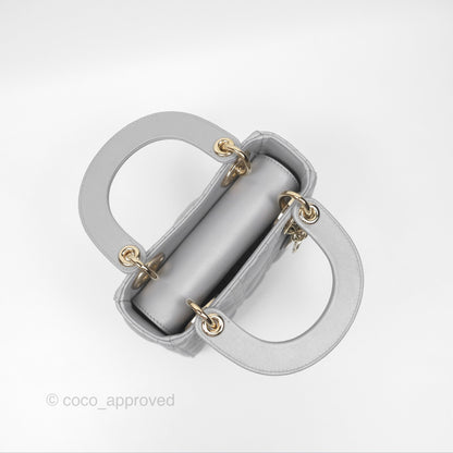 Christian Dior Cannage Mini Lady Dior Grey Gold Hardware