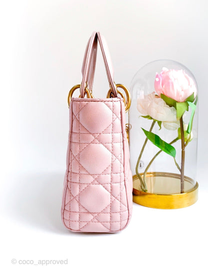 Christian Dior Calfskin Cannage Mini Lady Dior Pink