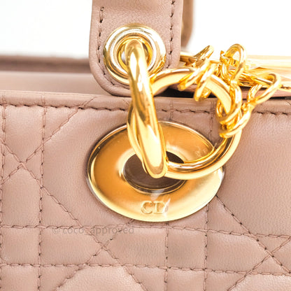 Christian Dior Lambskin My ABCDior Lady Dior Dark Beige Gold Hardware