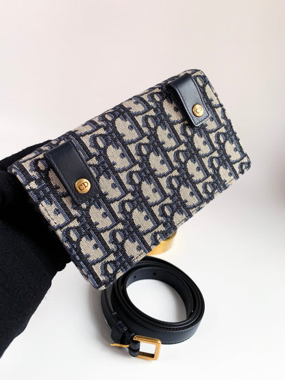 Dior Oblique Saddle Navy Belt Bag
