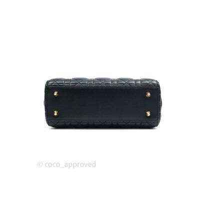 Christian Dior Lambskin My ABCDior Lady Dior Black Gold Hardware