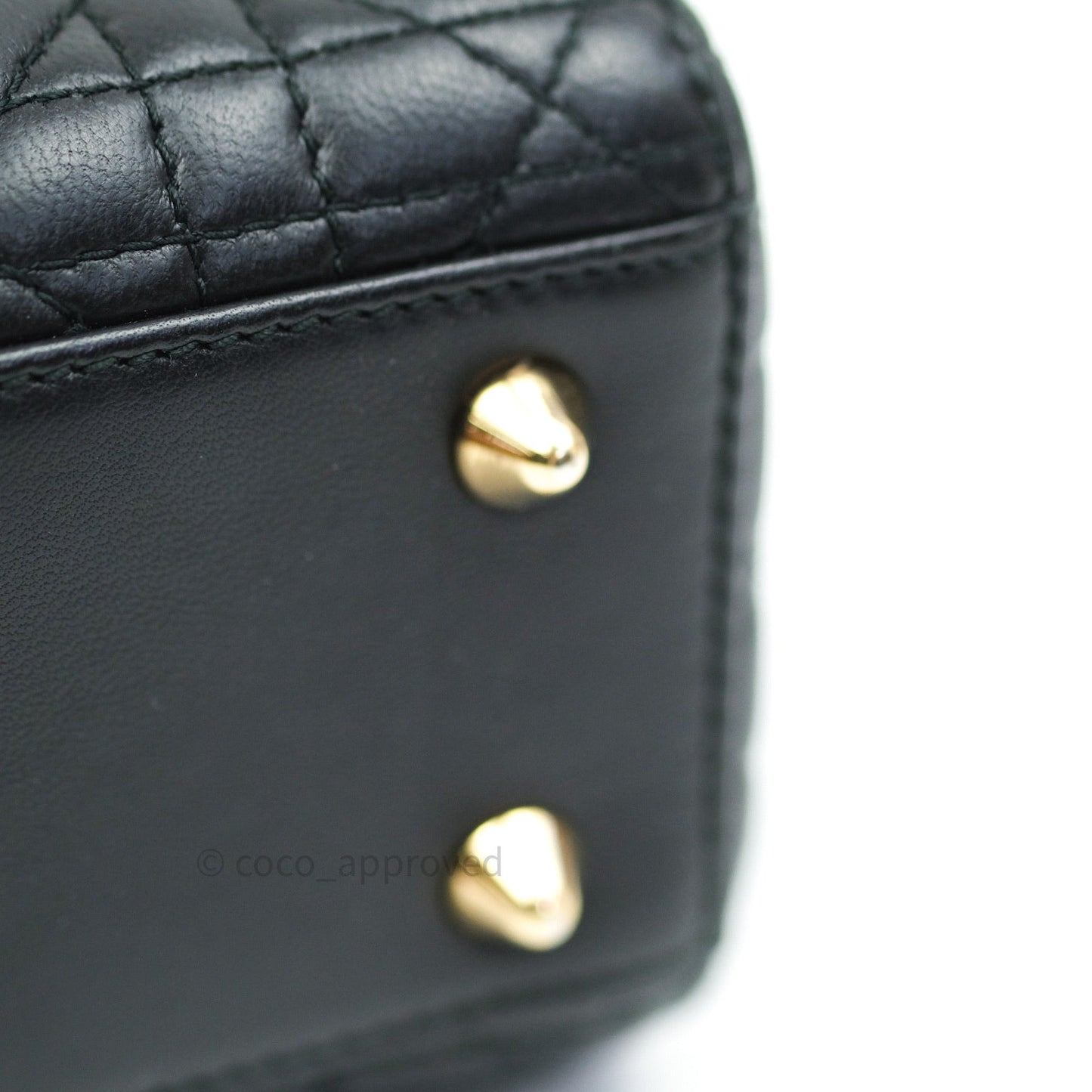 Christian Dior Lambskin My ABCDior Lady Dior Black Gold Hardware