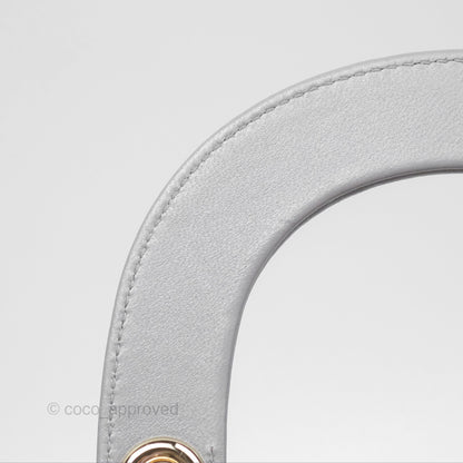 Christian Dior Cannage Mini Lady Dior Grey Gold Hardware
