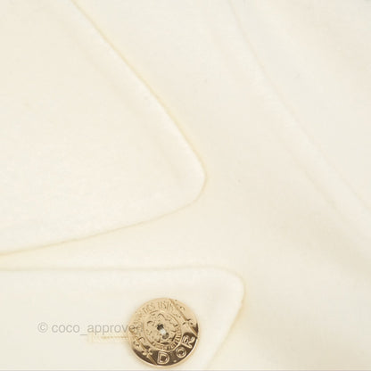 Christian Dior Mid-Length Belted Coat Ivory Size 34