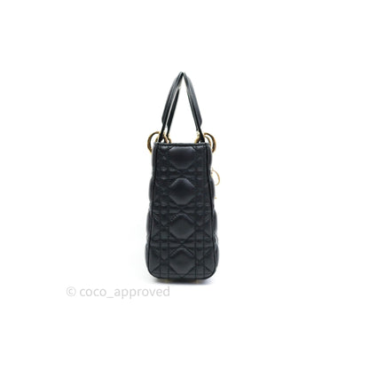 Christian Dior Lambskin My ABCDior Lady Dior Black Gold Hardware