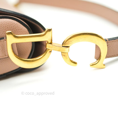 Dior Saddle Medium Beige Grained Calfskin Gold Hardware with Dior Strap