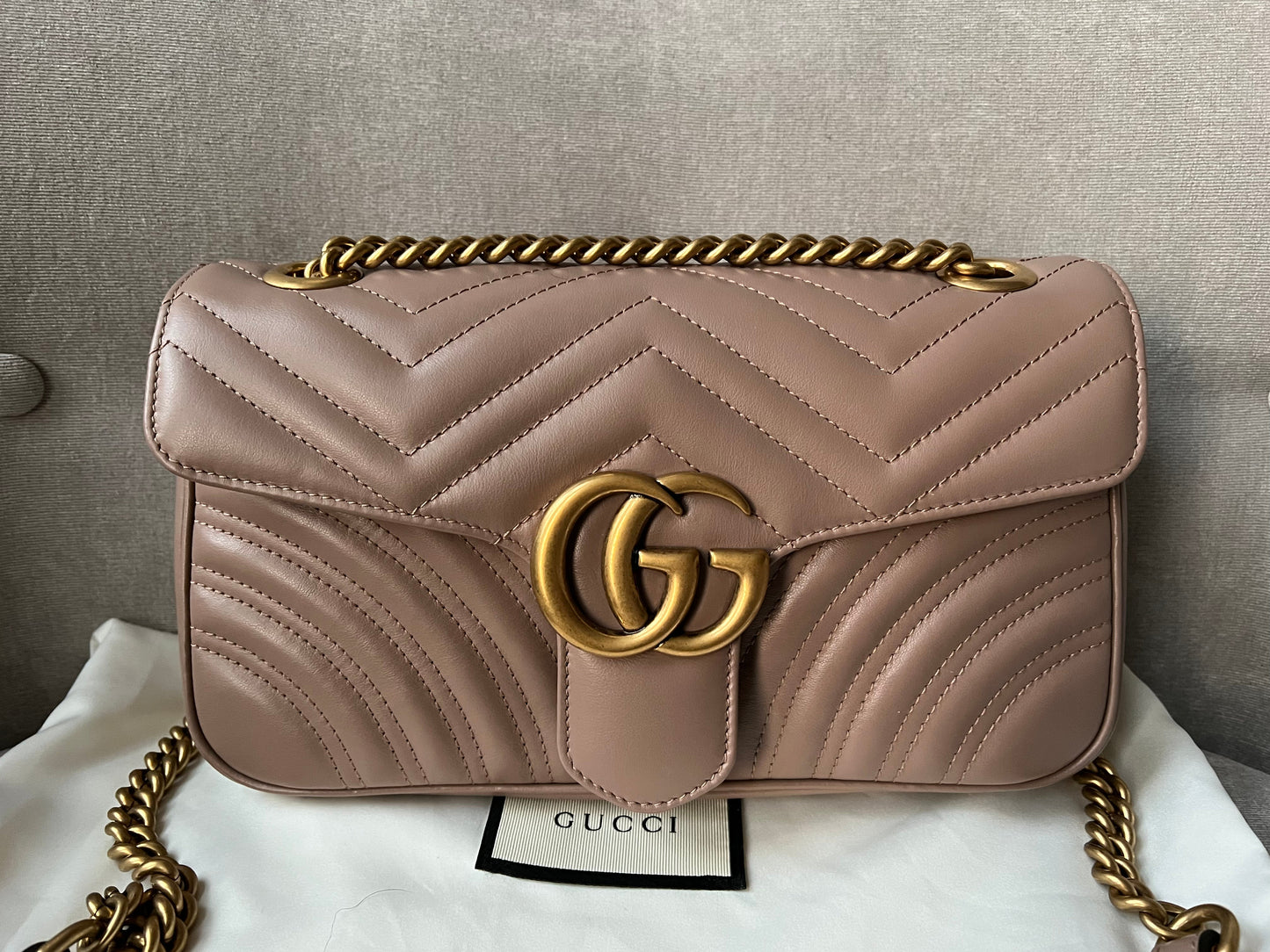 Gucci GG Dusty Pink Marmont Small Shoulder Bag (RRP £1800)