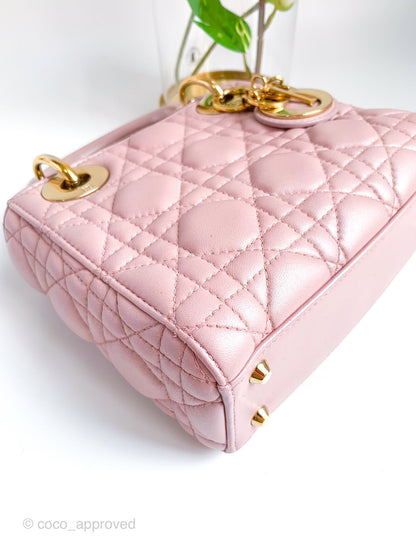 Christian Dior Calfskin Cannage Mini Lady Dior Pink