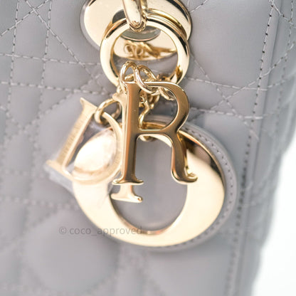 Christian Dior Lambskin My ABCDior Lady Dior Grey Gold Hardware