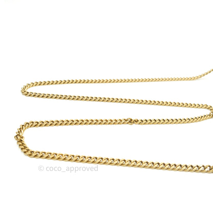Christian Dior Diorama Wallet on Chain in White Calfskin Studded Gold