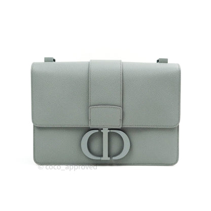 Christian Dior Grained Calfskin Montaigne Flap 30 Ultramatte Gray