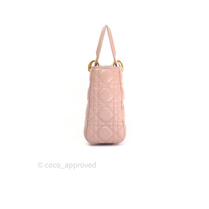 Christian Dior Lambskin My ABCDior Lady Dior Dark Beige Gold Hardware