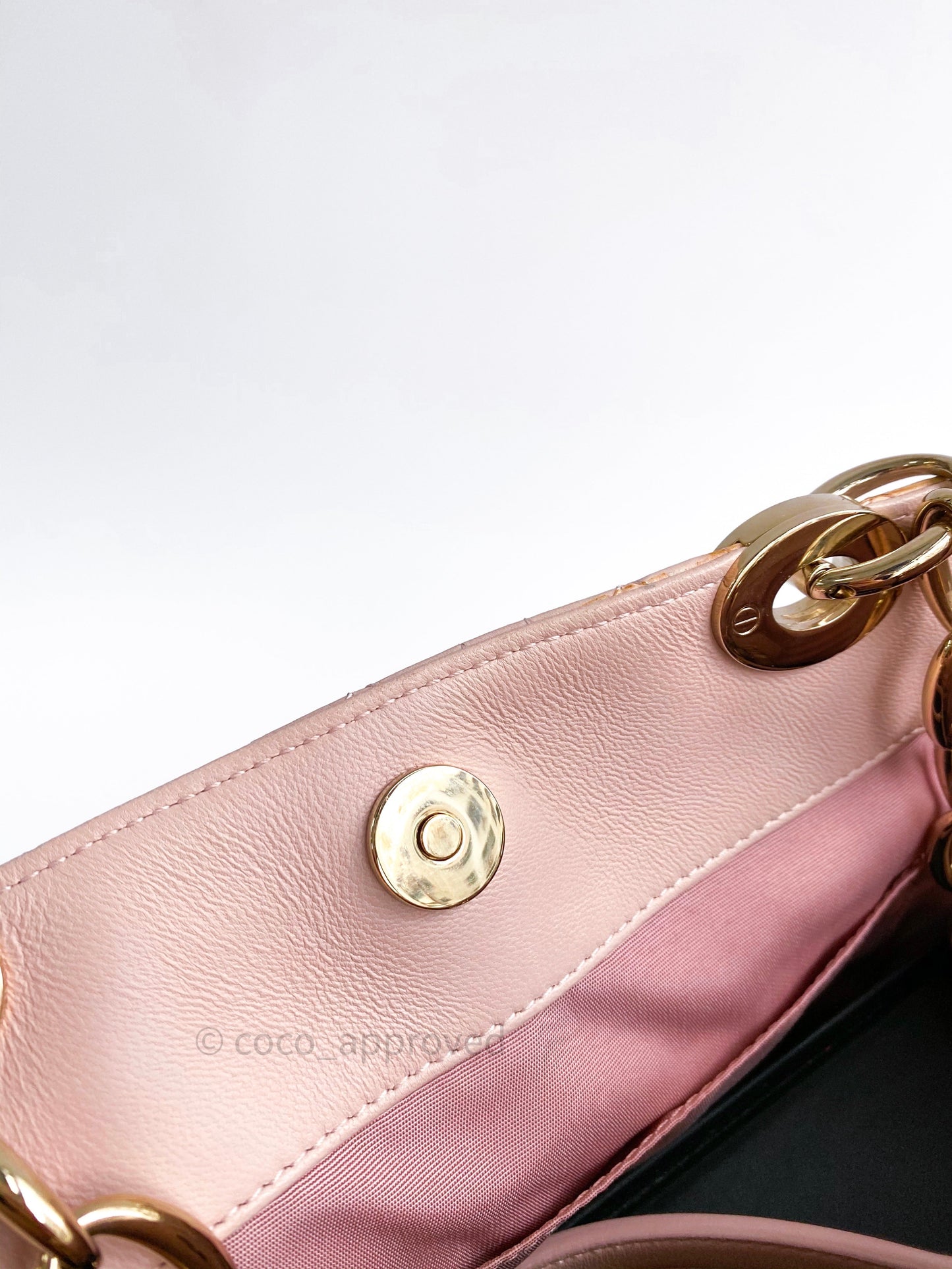 Christian Dior Lambskin Large Lady Dior Tote Bag Blush Pink