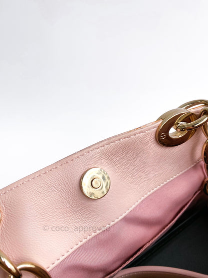 Christian Dior Lambskin Large Lady Dior Tote Bag Blush Pink