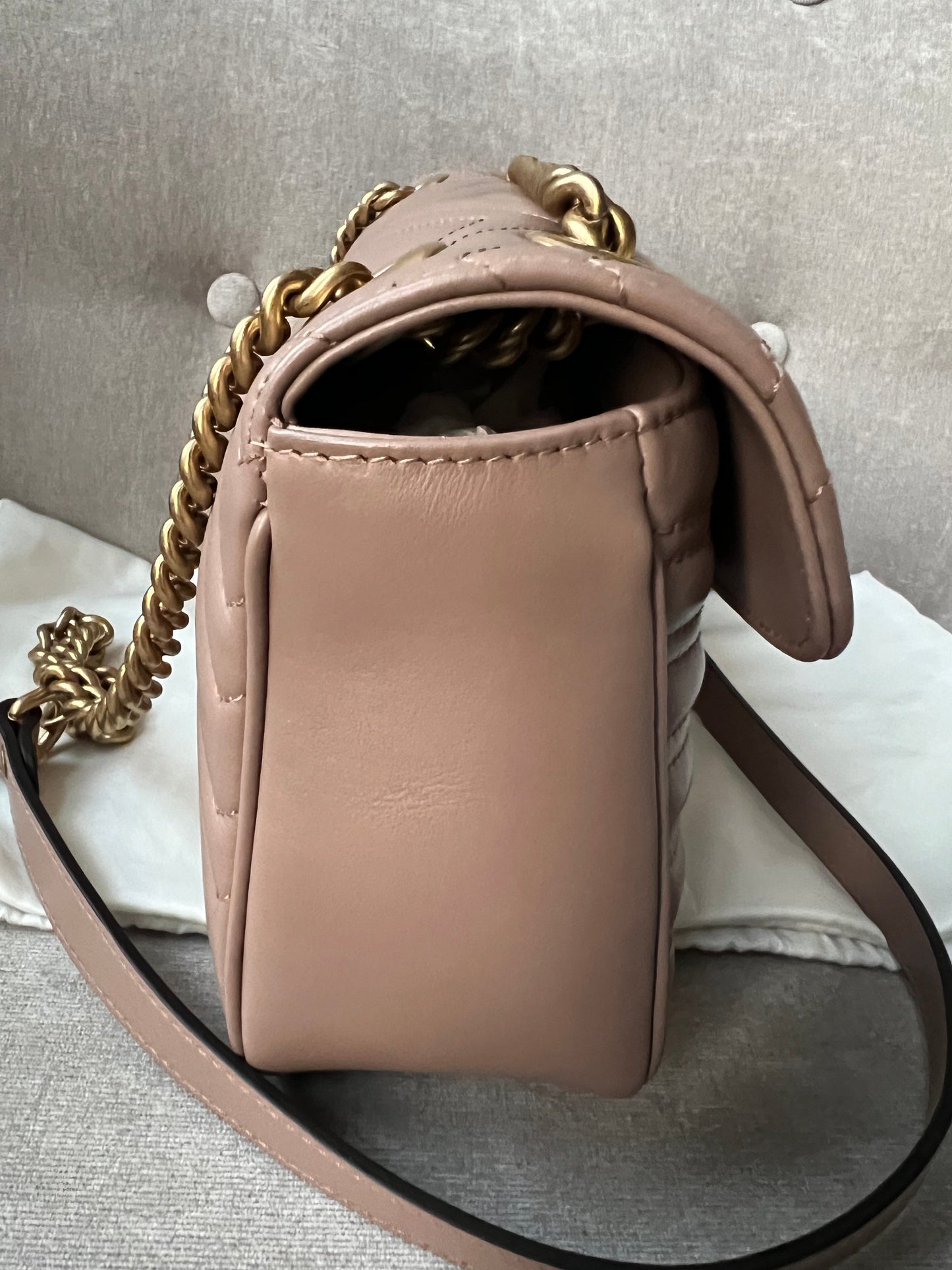 Gucci GG Dusty Pink Marmont Small Shoulder Bag (RRP £1800)