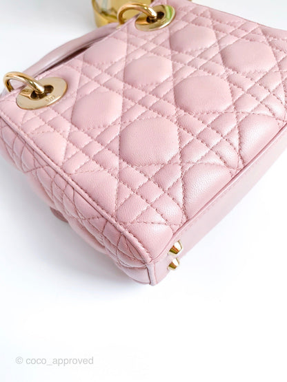 Christian Dior Calfskin Cannage Mini Lady Dior Pink