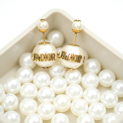 Christian Dior Pearl Mise En Dior Tribal J'adior Earrings Gold
