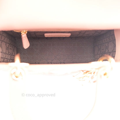 Christian Dior Lambskin My ABCDior Lady Dior Beige Gold Hardware