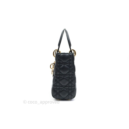 Christian Dior Lambskin My ABCDior Lady Dior Black Gold Hardware