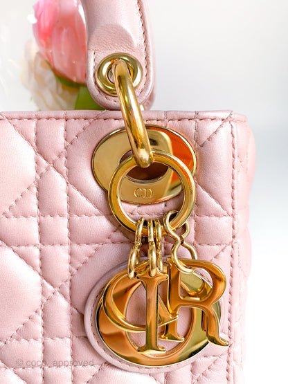 Christian Dior Calfskin Cannage Mini Lady Dior Pink