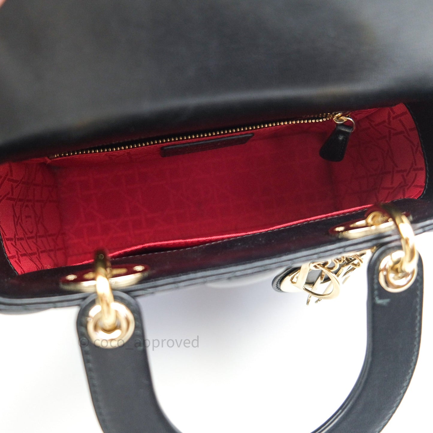 Christian Dior Lambskin My ABCDior Lady Dior Black Gold Hardware