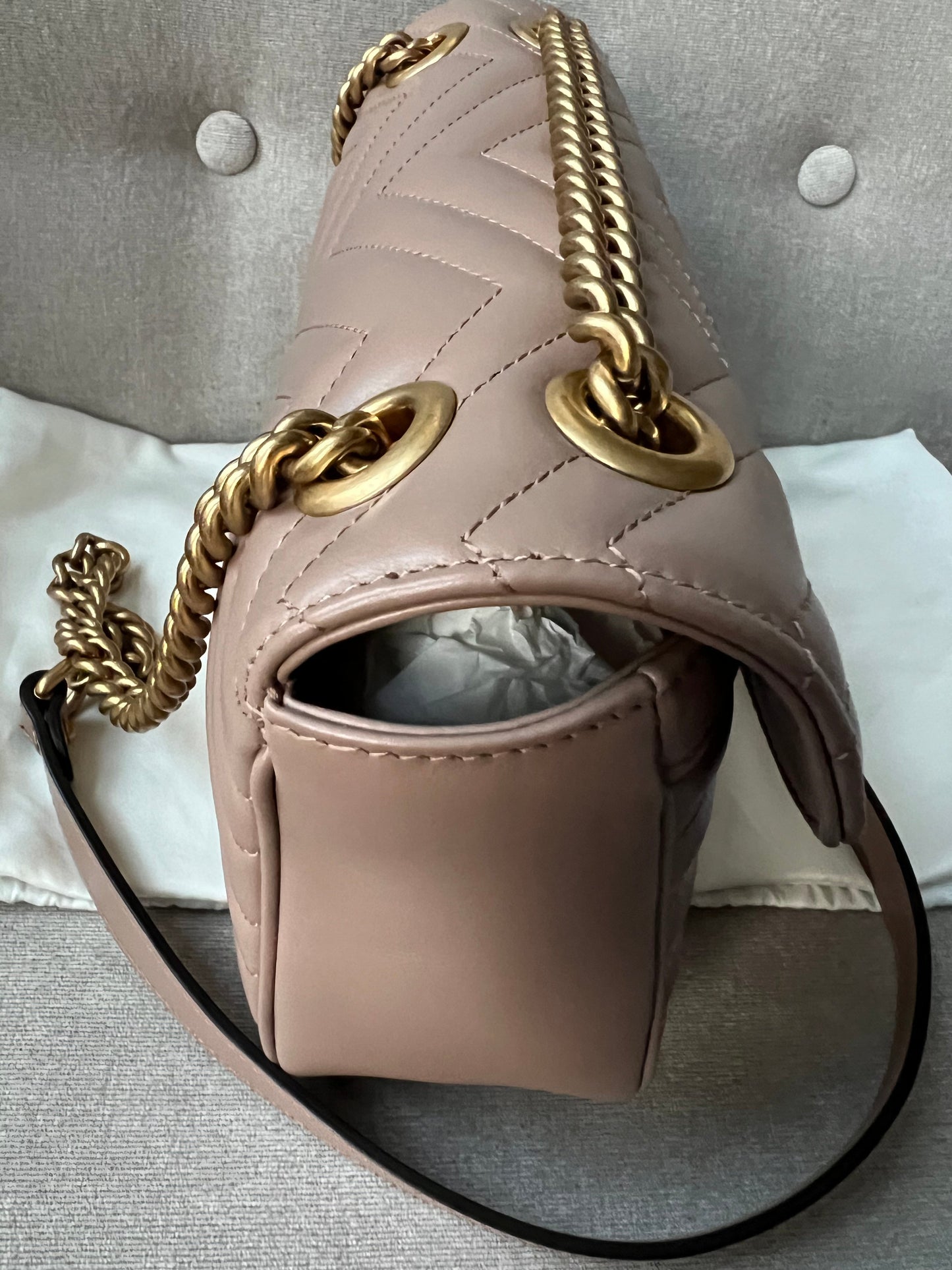 Gucci GG Dusty Pink Marmont Small Shoulder Bag (RRP £1800)