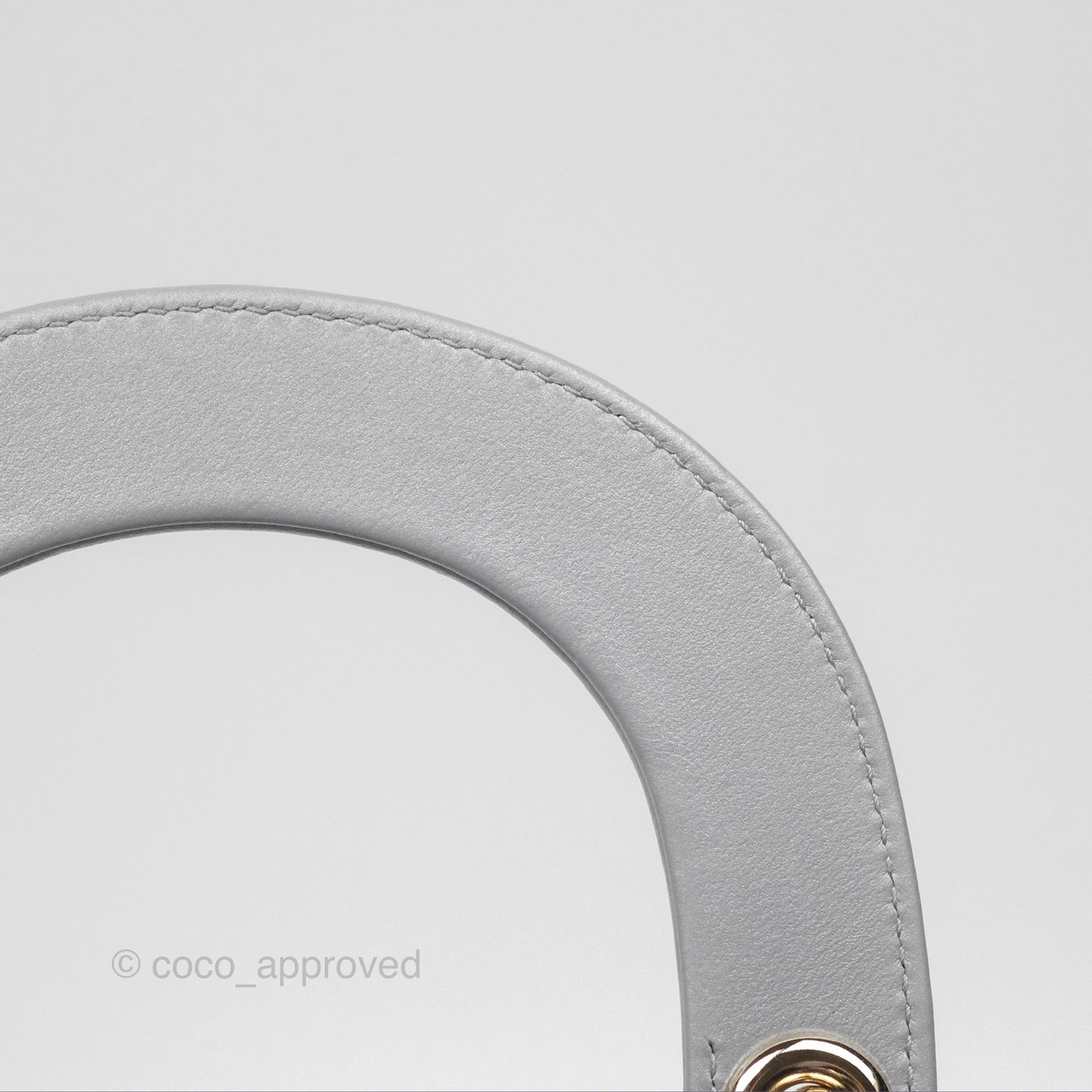 Christian Dior Cannage Mini Lady Dior Grey Gold Hardware