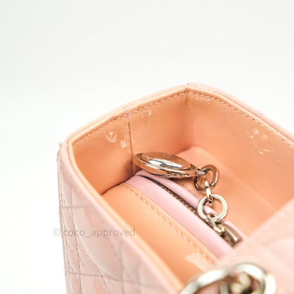 Christian Dior Patent Cannage Large Lady Dior Light Pink