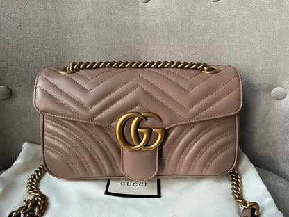 Gucci GG Dusty Pink Marmont Small Shoulder Bag (RRP £1800)