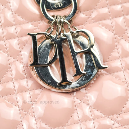 Christian Dior Patent Cannage Large Lady Dior Light Pink