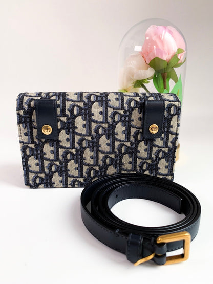 Dior Oblique Saddle Navy Belt Bag