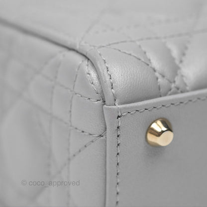 Christian Dior Cannage Mini Lady Dior Grey Gold Hardware