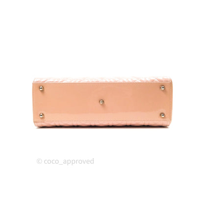 Christian Dior Patent Cannage Large Lady Dior Light Pink