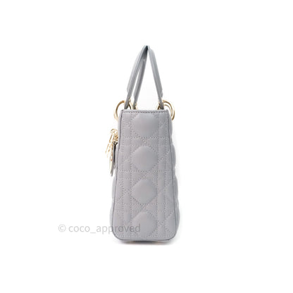 Christian Dior Lambskin My ABCDior Lady Dior Grey Gold Hardware