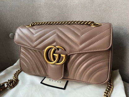 Gucci GG Dusty Pink Marmont Small Shoulder Bag (RRP £1800)