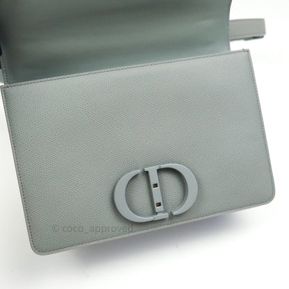 Christian Dior Grained Calfskin Montaigne Flap 30 Ultramatte Gray