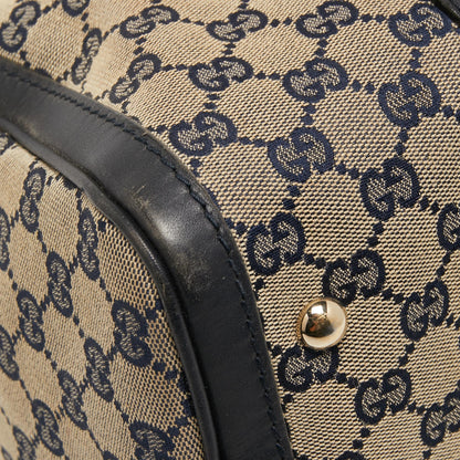 Gucci Beige/Blue GG Canvas Joy Web Boston Bag