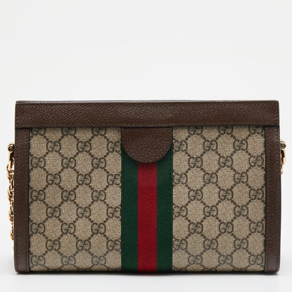 Gucci Beige/Brown GG Supreme Canvas  Ophidia Shoulder Bag