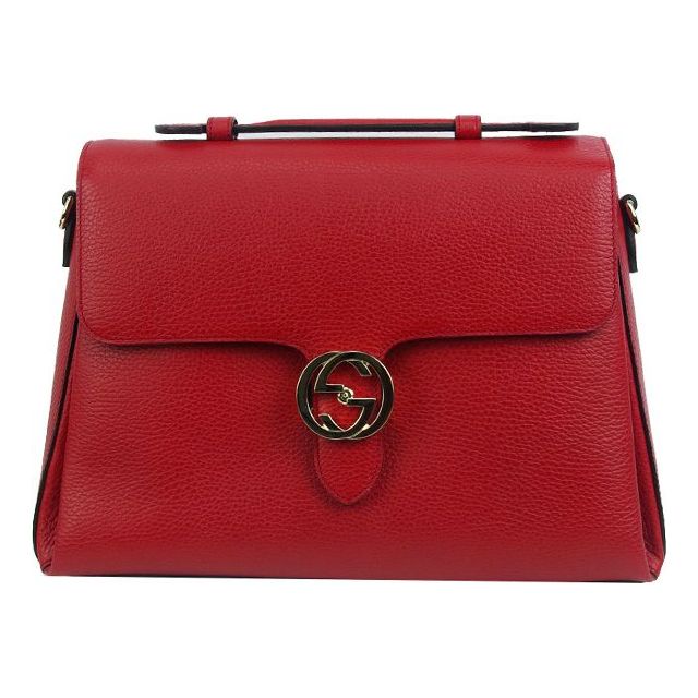 (WMNS) Gucci Double G Buckle Leather Messenger Bag Chain Large Red HandBag 510306-CAO0G-6420