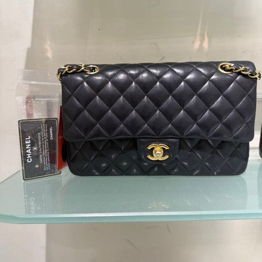 Chanel CF Lambskin Medium Black Gold Shoulder Bag