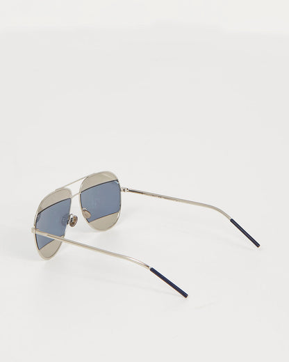 Dior Silver Split Aviator Sunglasses