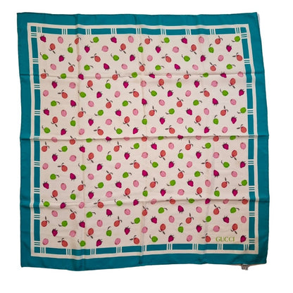 Gucci Vintage Pure Silk Foulard Fruit Design