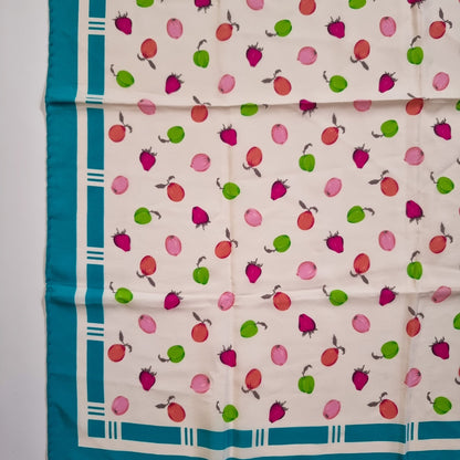 Gucci Vintage Pure Silk Foulard Fruit Design