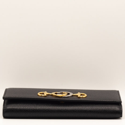 Gucci Zumi Posillipo Black Leather woman wallet 573612