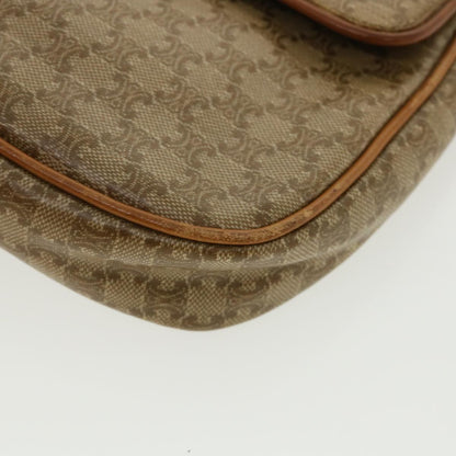 Celine Macadam Canvas Shoulder Bag PVC Leather Beige  35355
