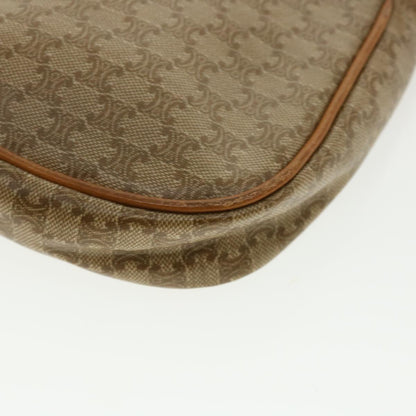 Celine Macadam Canvas Shoulder Bag PVC Leather Beige  35355
