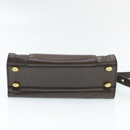 Celine Hand Bag Leather 2way Brown  rd530